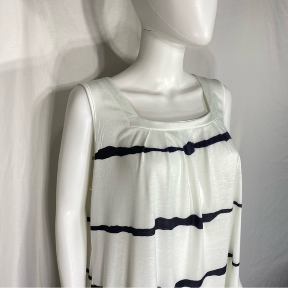 Squared Collar Sleeveless Striped Print Tank Top - Picture 2 of 5